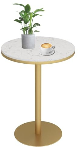 GPWDIEJB Living Room End/side Table Round Bar Table,Counter Bistro Pub Tables Circular Cocktail Table Dining Kitchen Desk,Small Accent Table,Flower Plant Stand,Marble Tall Top Table (Size:Heig