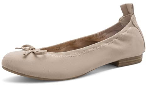 Marco Tozzi Damen Ballerinas weiches Feel Me Fußbett weiches Innenfutter Vegan Modern, beige (Dune), 38 EU