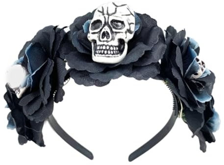 sodeber Serre-tête lumineux à LED en forme de tête de mort pour Halloween, pour femmes et filles, fournitures de fête de mariage