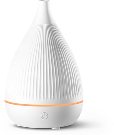 SoulOrigin Essential Oil Aroma Diffuser with 7-Color Light Variation, Suitable for Home, Bedroom Decoration-White vase Aromatherapy Machine-white