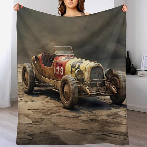 Oldtimer Decke Wohndecke Warm & Kuschelig, Überwurf Ideal Für Draußen, Camping, Couch, Bett, Reisen – Wolldecke 180×200cm
