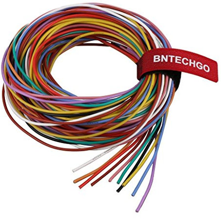 BNTECHGO 20 Gauge Silicone Wire Kit Ultra Flexible 10 Color High Resistant 200 deg C 600V Silicone Rubber Insulation 20 AWG Silicone Wire 100 Strands of Tinned Copper Wire Stranded Wire Model