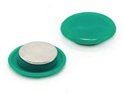 High Power Green Planning Office Magnet for Fridge, Whiteboard, Noticeboard, Filing Cabinet - 40mm dia x 11mm high - Pack of 24