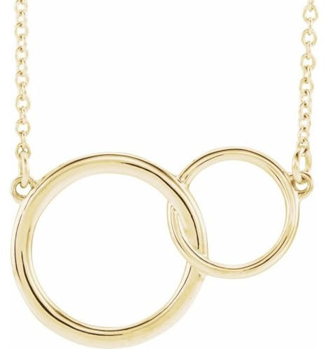 14 ct Yellow Gold poliert Interlocking Circle Halskette