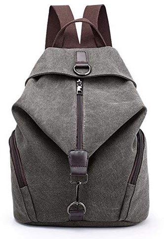 Padgene Mochila Bolso Casual Lona para Señora Viaje Gran Capacidad Informal Bolsa Mochila Mujer para Vacaciones Camping Viajes Senderismo (Gris)