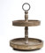 Hallops 2 Tiered Tray Stand - Wood Farmhouse, Rustic, Vintage Decor. Wooden Tray with Metal Round Decorative Handle | Cupcake, Food and Party Display