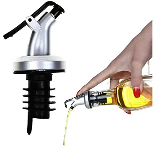Koksi 3-Piece Liquor Pourer Dispenser Oil Drizzler Sprayer with Dust Cap Pourers Plastic Nozzle Spirit Wine Tapered Spout for Bar, Kitchen Use Open & Close