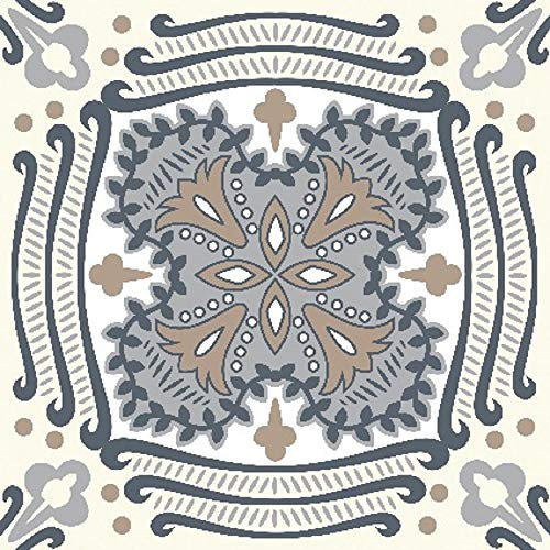 Traditional Modern Art Tile transfers Stickers Peel and Stick-Room Wall Decor self Adhesive Vinyl Decals -Kitchen Bathroom backsplash-Vintage Victorian Moroccan Mosaic (Modern 2) Pack of 10