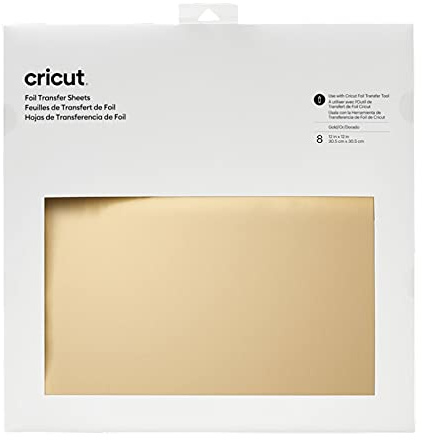 Cricut 2008706 Transferfolien, Gold (8 Karat), 1 Packung mit 8 Bögen