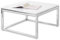Stella Trading Moderner Couchtisch weiß Hochglanz mit verchromtem Metall Gestell - stylisher Sofatisch für Ihren Wohnbereich - 70 x 40 x 70 cm (B/H/T)