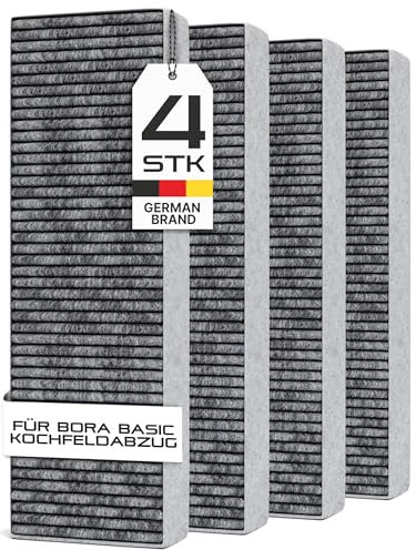 Comedes Ersatz Aktivkohlefilter-Set passend für Bora Basic Kochfeld BHU, BFIU und BIU | einsetzbar statt Bora Filterset BAKFS/BAKFS-002 (4 Stück)