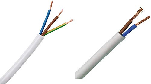 Kopp 151625006 Schlauchleitung H03 VV-F, 3 x 0.75 mm², 25 m, weiß & 151525003 Schlauchleitung H03 VV-F, 2 x 0.75 mm², 25 m, weiß