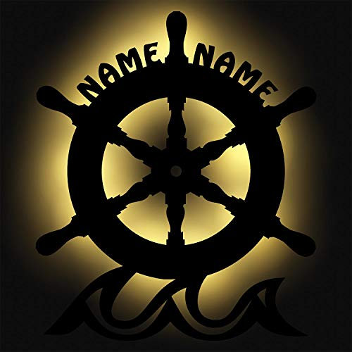 Ruder Maritime Wand Lampe Nachtlicht Dekolicht Schlummerlicht Batterie mit Namen personalisiert Nordsee Südsee Deko Geschenke