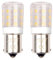 ZSZT BA15S led 12v 24v Ampoule Blanc chaud 3000K, baïonnette unique Contact 1156 1141 LED remplacement pour l’éclairage intérieur RV caravane bateau etc (Lot de 2)