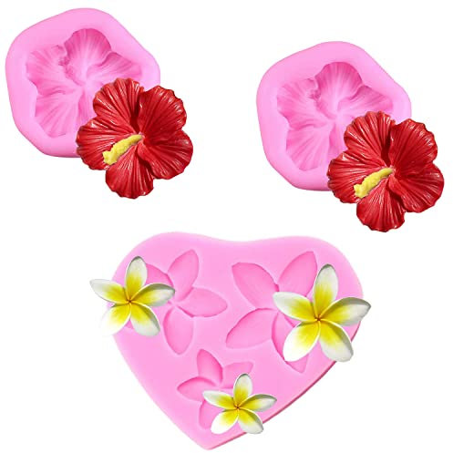 YGCHEN Moldes de Silicona para Fondant Molde de Flores Molde de Chocolate 3D Moldes de Silicona para Hornear Tartas de Chocolate, Gelatina, Azúcar y Jabón (3 Piezas)