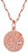 FOCALOOK Femme Collier Fleur Soucis Plaqué Or Rose, Pendentif Plaque Ronde Serti de Pierre de Naissance Octobre - Tourmaline Rose de Synthèse