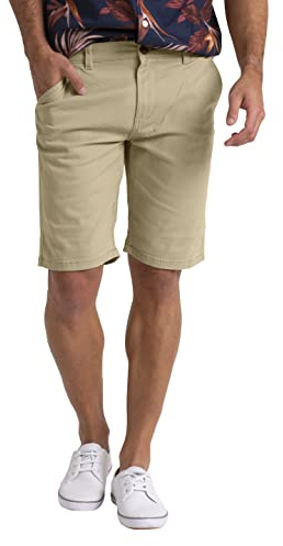 westAce Mens Summer Chino Shorts Slim-fit 9 Classic Cotton Casual Golf Beach Holiday Joggers Essential Half Pant All Waist Size 30W-40W (Beige, 36W)