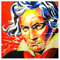 Ludwig van Beethoven Poster von Marie-Armelle Borel 60 x 60 cm Rot Wandbilder Wanddeko