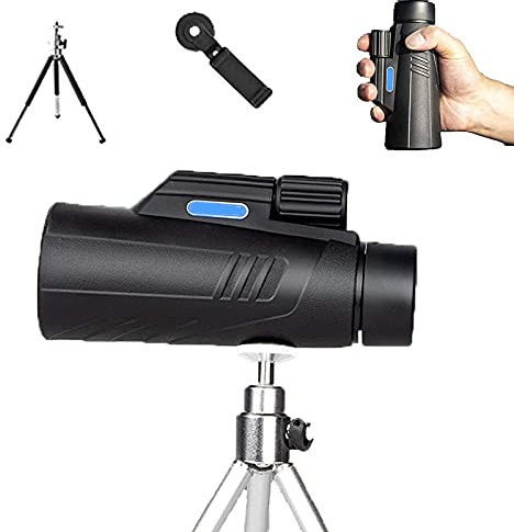 Teleskop 40X60 Monokular-Teleskop für Smartphone mit Handyhalterung Stativ Hochleistungs-Fernglas mit Nachtsicht leistungsstarke Zoom-Fähigkeit wasserdicht für Erwachsene Vogelbeobachtung Camping