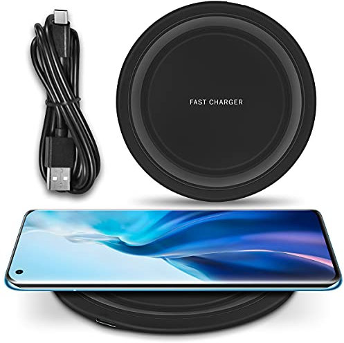 QI Induktive Ladestation 15W kompatibel mit Motorola Edge + 2023 Induktionsladegerät Ladematte Wireless Charger Kabelloses Universal Schnellladegerät, Farbe:Schwarz