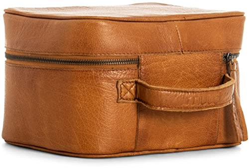 muud Shadow handgefertigte Ledertasche – für Stricksachen, Scheren und Toilettenartikel Whisky