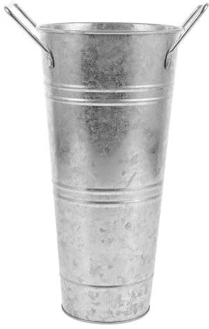 GANAZONO Iron Retro Vase Simulated Flower Bucket Rustic Tin Flower Bucket for Home Decor and Florist Display 10 Inch Tall Artistic Metal Vase