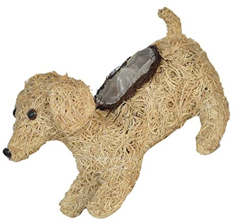 Yardwe 1stück Niedlicher Hund Pflanztopf Aus Rattan Kreatives Blumengefäß Für Pflanzen Und Dekoration Charmantes Design Für Innen Und Außenbereich Kreativer Rattan Pflanztopf