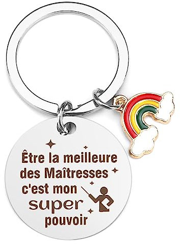 Porte Clé Maitresse, Cadeau Maitresse D'école, Cadeau Maitre D'école, Cadeau Fin D'année Maitresse, Cadeau Personnalisé Maitresse, Cadeau Professeur, Cadeaux Maitresse Ecole, Merci Maitresse Cadeau