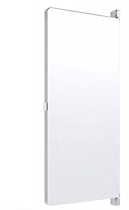 Ganzkörperspiegel mit integriertem drehbarem Schminkspiegel, Garderobenspiegel gegenüber der Tür, spezieller Schminkspiegel, klappbarer Drehspiegel, Garderobenspiegel (Color : Silver, CH : 120 * 35cm