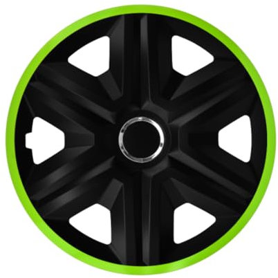 Luckyberg Radkappen 15 Zoll Fast Lux | Radzierblenden 4er-Set für die meisten Automarken und Stahlfelgen, Zierkappen in vielen Farben. Felgenabdeckung für Autofelgen. (15 - GRÜN)