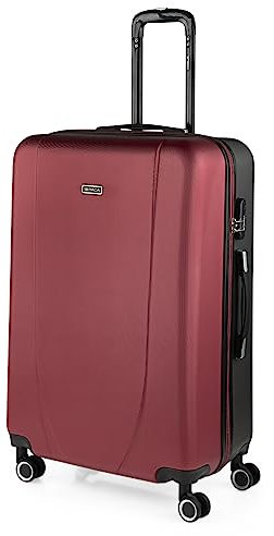 ITACA - Koffer XL, Hartschalenkoffer, Reisekoffer Groß leicht und robust mit Zahlenschloss - Trolley Reisegepäck ., Granat-Anthrazit