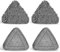 JEHONN Triangle Wall Mop Replacement Heads, 2 PCS Chenille & 2 PCS Microfiber Pads for Wet and Dry Use