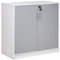 Büroschrank grau/weiß 80 x 80 x 40 cm abschließbar für Wohnzimmer Büro Zehna