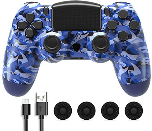 Controllore wireless compatibile con la console Play4/Slim/Pro, sostituzione del controller Play4, controller di gioco remoto wireless, controller PC cablato, con giroscopio a 6 assi, touch pad