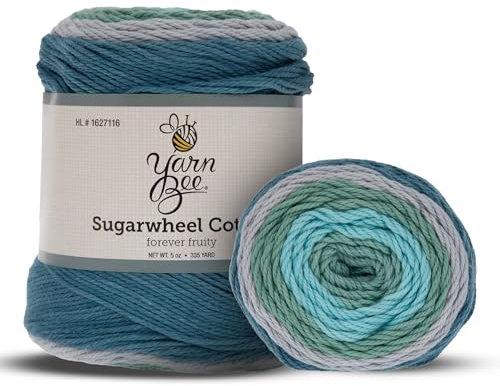 Yarn Bee 3 – Leichtes Garn zum Häkeln und Stricken – weicher Garnknäuel – 300 Meter Baumwollgarn zum Häkeln von Decken, Hüten und mehr – Bastelbedarf für Handarbeit, für immer fruchtig