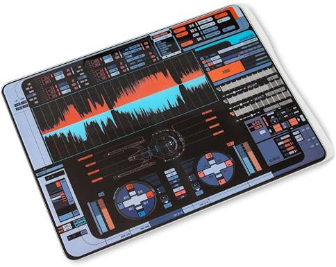 Star Trek: Picard LCARS Glas-Schneidebrett zum Kochen, Vorbereiten von Mahlzeiten und Servieren, 40,6 x 30,5 cm