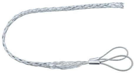 KATSU Cable Pulling Grip Socks for 63-75mm Cable, 1400mm Length Twin Hook Galvanized Steel Anti-Slip Cable Wire Traction Sleeve Flexible Mesh Puller Rope Cable Sock
