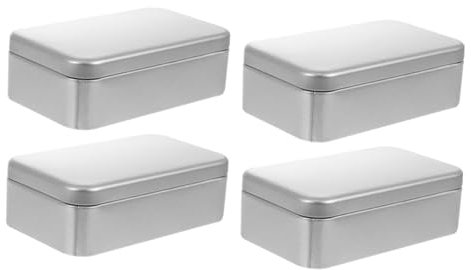 Genérico 4 Piezas Caja De Lata De Textura Mate Frasco Contenedor De Café Recipientes De Comida Con Tapas Lata Cuadrada Recipientes Con Tapas Latas Envase Té Planchar Alimento Caja De Dulces