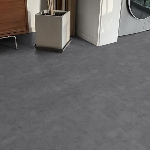 Vinylboden Selbstklebend, PVC Bodenbelag Selbstklebend Extra Abriebfest, Wasserdicht Grau Marmor Effekt für Küche Badezimmer Schlafzimmer, 30x30cm 20 Stück