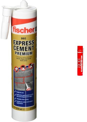 fischer 523858 Express Cement-Sand & 567427 Triple X Hand Foam Expanding, Yellow