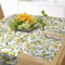 ABAKUHAUS Natur Tischläufer & 4 Stück Tischsets, Blühende Zitrone Woody Plant Romance-Lebensraum-Zitrusfrucht-frischer Hintergrund, Tischdeko-Set, 180 x 40 cm, Grün Weiß