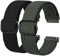 BISONSTRAP 2 Stück Geflochtene Nylon Armband 24mm, Verbesserte Verstellbare Schnalle, Dehnbare Schlaufen Uhrenarmband für Herren und Damen, Schwarz+Armeegrün