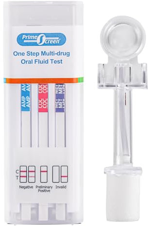 Prime Screen Speichel Drogentest 7 in 1 THC Speicheltest Drogenschnelltest Kit für Cannabis, Kokain, Amphetamine, Opiates, Oxycodon, Phencyclidin, Methamphetamin Drug Test