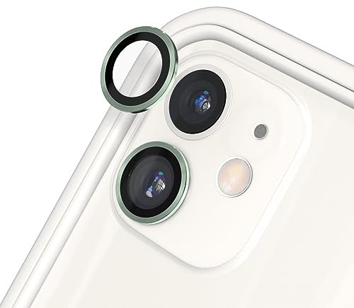 RhinoShield Protector de Cristal Templado 9H para Lente de Cámara Compatible con [iPhone 11/12 mini / 12] | Resistencia a Impactos, Protección a Prueba de Explosiones, Tecn Anti-Niebla - Verde