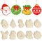 Bastelset Weihnachten,Holz Basteln Weihnachten Kinder,80 Pcs Holzanhänger Weihnachten zum Bemalen,Ornamenten für Weihnachtsbaum,DIY Weihnachtsdekoration Baumschmuck Weihnachten （10 Muster）