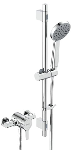 Onza Thermostatic Exposed Shower Valve with Riser Kit Chrome
