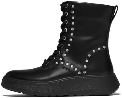 Fitflop dam F-mode Gem-trim Leather Lace-up Ankle BootsKänga