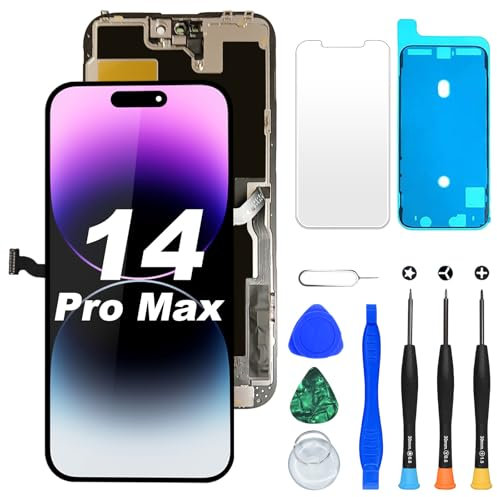 DIGI4U LCD für iPhone 14 Pro Max Display Bildschirm Ersatz, 6,7 Full HD 3D Touch Truetone Face ID für iPhone 14 Pro Max Display Digitizer Reparaturkits(A2894,A2651,A2893,A2896,A2895)