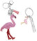 Ciondolo Fenicottero Rosa Da 2 Pezzi, Ciondolo Animale Cartone Animato, Ciondolo Da Donna, Portachiavi In ​​Acciaio Inossidabile, Portachiavi Regalo Creativo