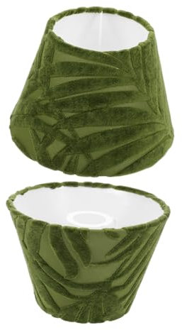 OSALADI 2 Pantallas de Tela Verde para Lámparas de Mesa Lámparas Noche Pantallas Tambor con Estampado Retro para Decoración Sala Estar